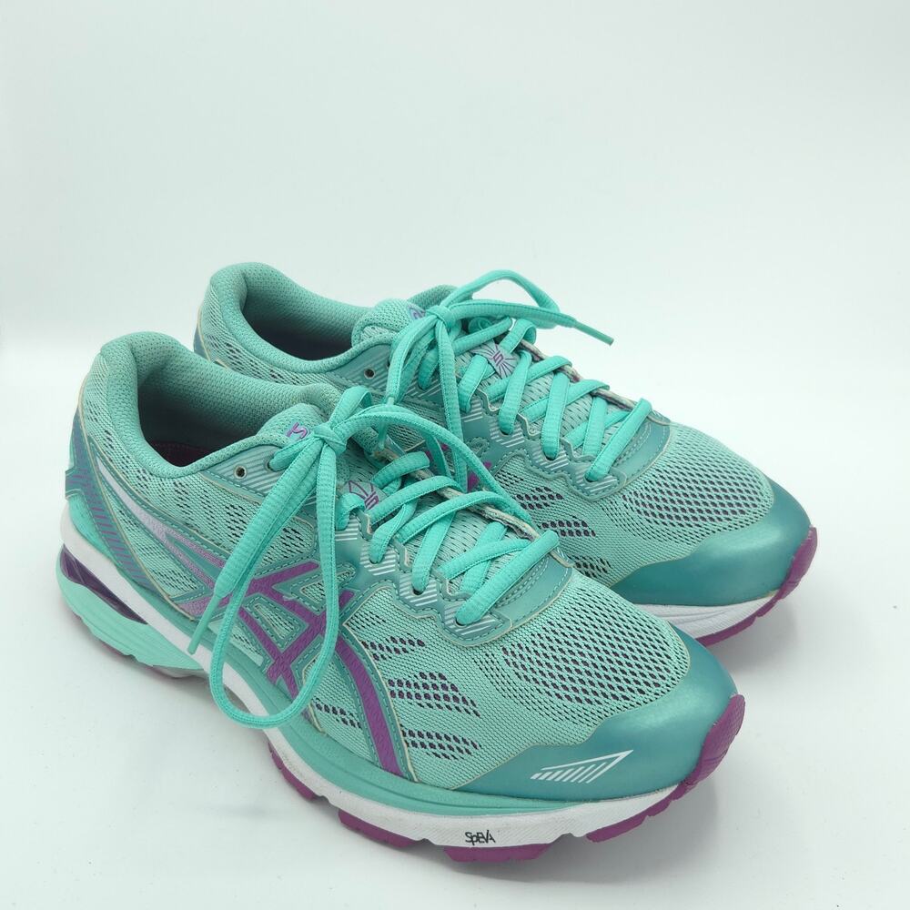 Asics GT-1000 5 Women's Size 7 Running Mint Orchid Green Purple Sneakers - Picture 2 of 9